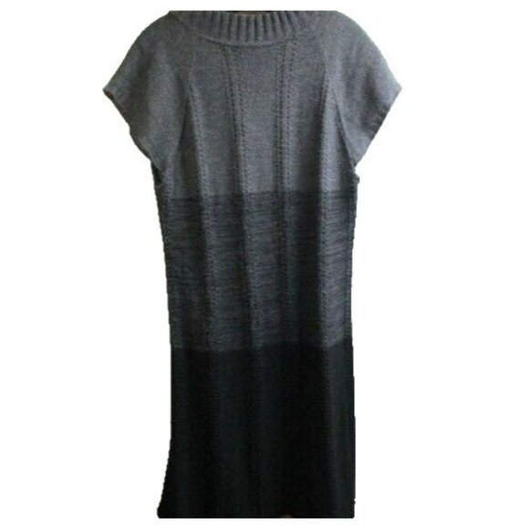 Ashley Stewart Dress Womens 1X Cable Knit Acrylic Colorblock Midi Plus Ladies - Picture 4 of 7